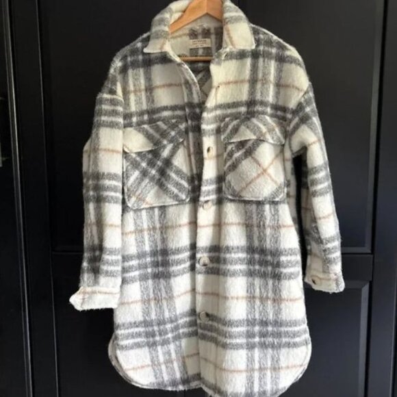 Brunette The Label Jackets & Blazers - Brunette The Label Plaid Ovesized Shacket